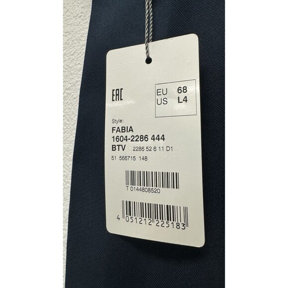 Bogner Fabia Cotton-Blend Dress Pant Slacks  US L4 EU 68 Navy Blue Trouser - Picture 2 of 5